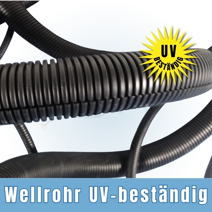 Wellrohr 1-fach geschlitzt 20 Jahre UV-beständig